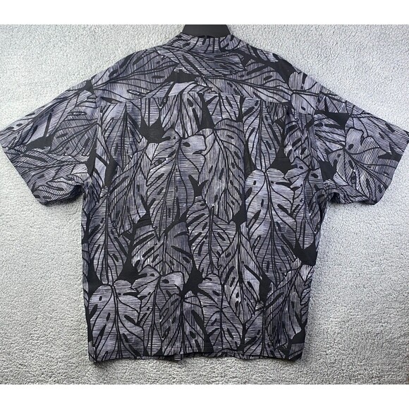 Tommy BahamaBlack and Gray Flora Striped Silk Floral Design 2XL - Picture 5 of 13